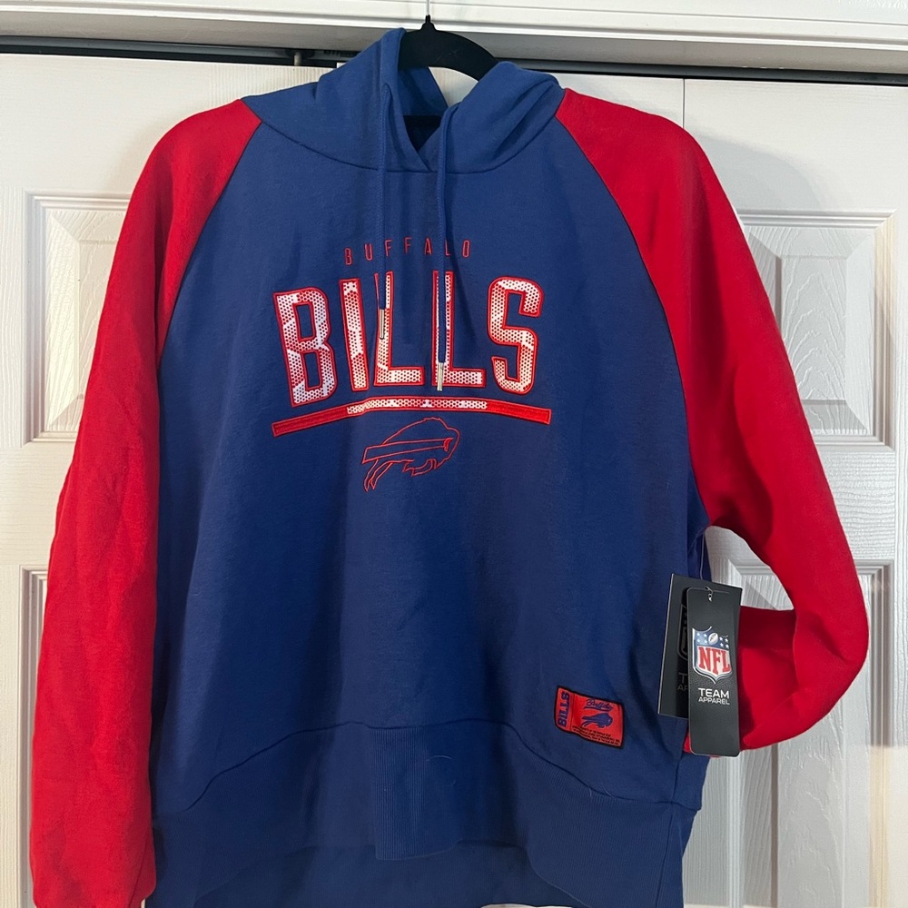 Buffalo Bills NFL Team Apparel Blue and Red Hoodie